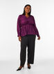 Glanzende viscose blouse met peplumeffect, Paars, Model image number 1
