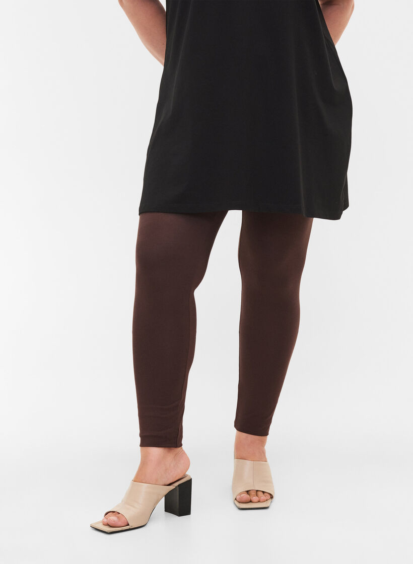 Leggings basiques en viscose, Marron, Model image number 3