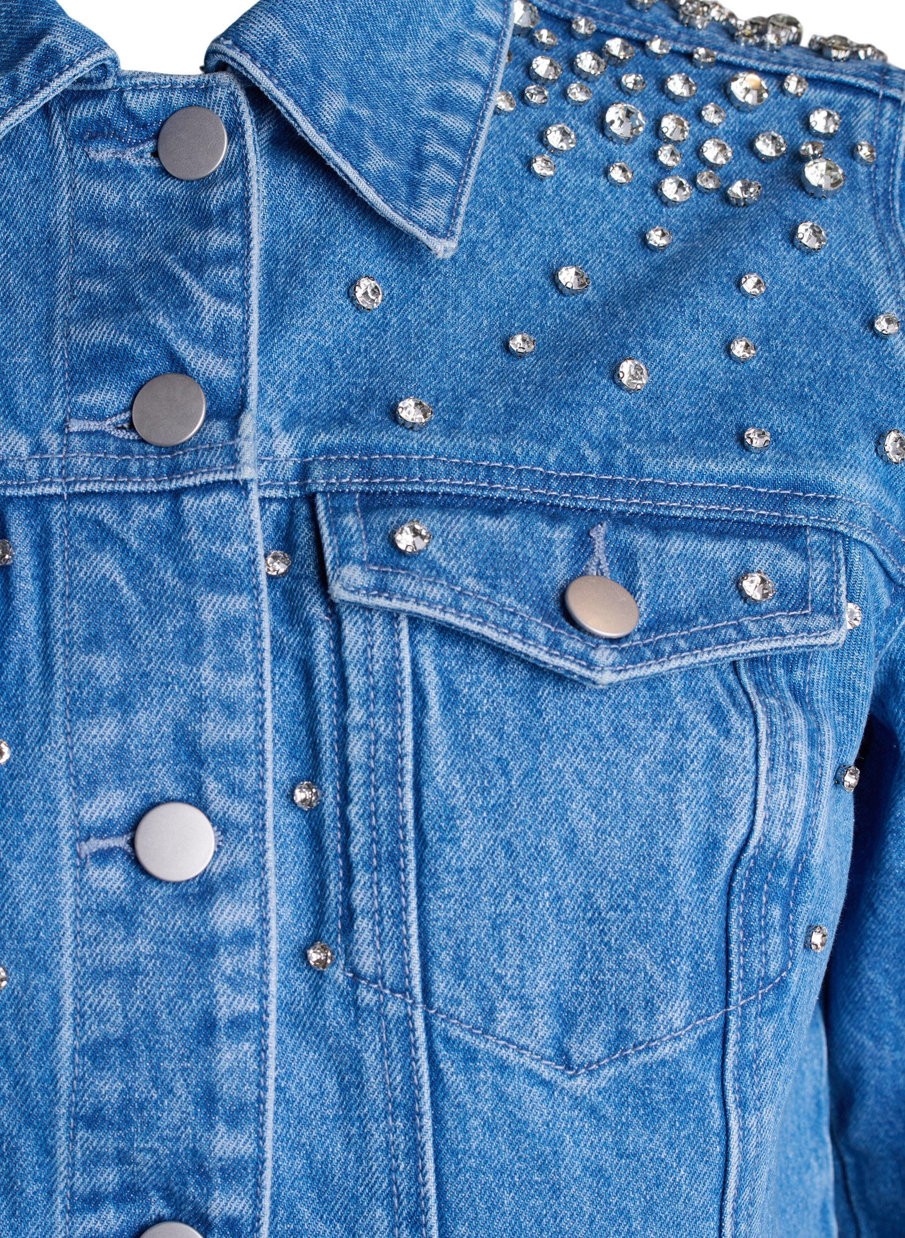 ZizziDenim jack met strass-steentjes, Blauw, Packshot image number 2