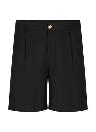 Bermuda korte broek met hoge taille, Black, Packshot image number 0