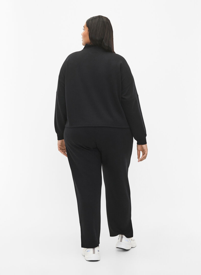 Broek in modalmix met split, Black, Model image number 1