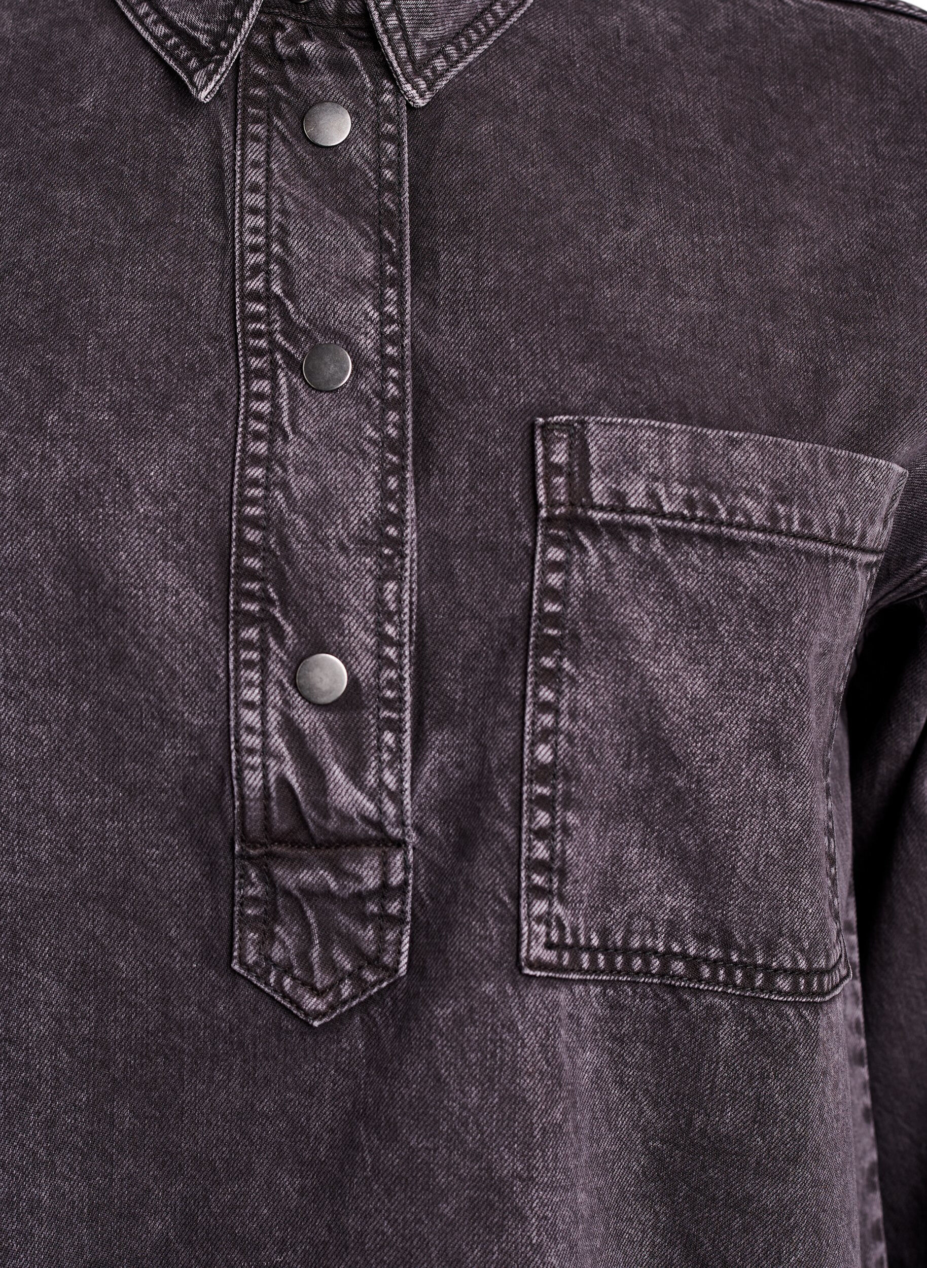 ZizziLos denimshirt met 3/4-mouwen, Grijs, Packshot image number 2