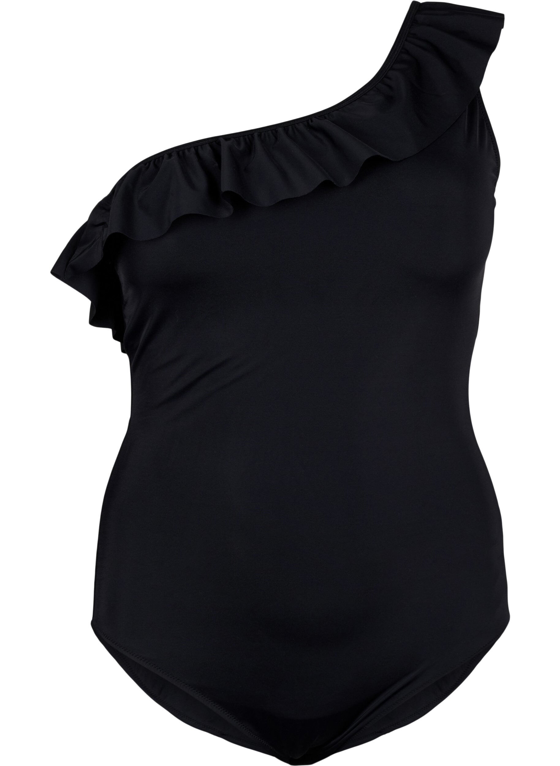 ZizziEen schouderbadpak met ruffle, Black, Packshot image number 0