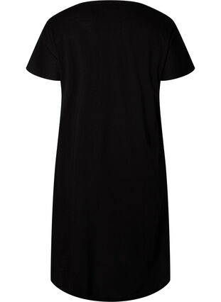 Chemise de nuit en coton à imprimé floral, Black, Packshot image number 1