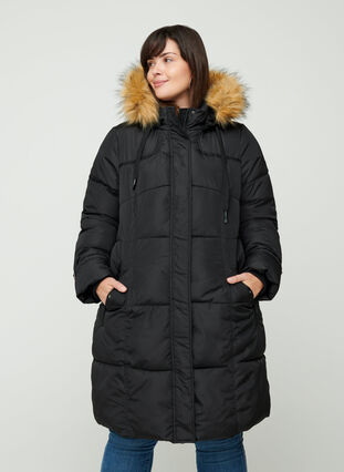 Veste d'hiver avec capuche amovible, Black, Model image number 0