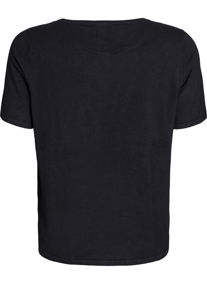 Cardigan en maille &agrave; manches courtes en viscose, Noir, Packshot image number 1