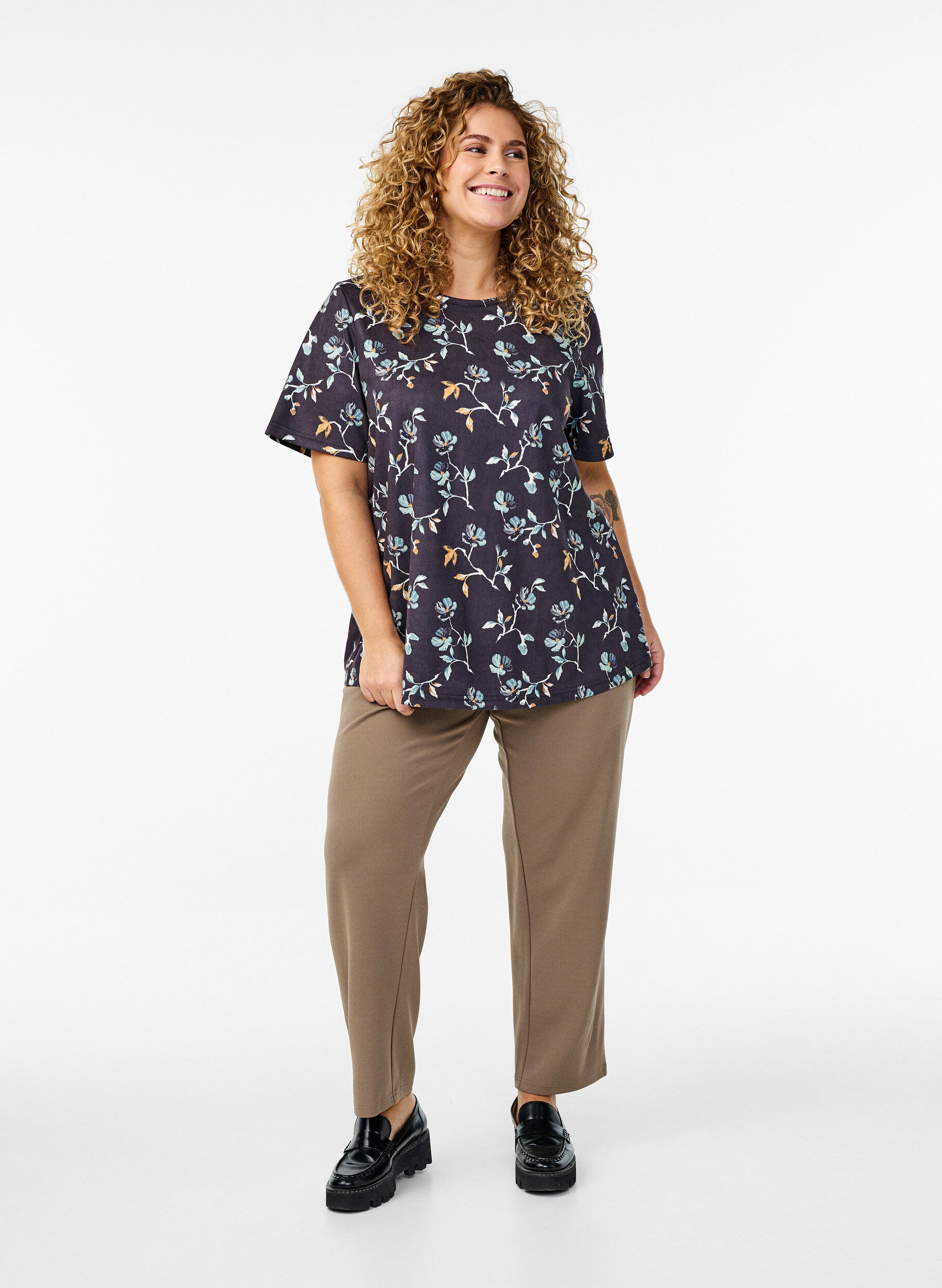 ZizziFLASH - Luipaardprint T-shirt, Zwart, Model image number 1