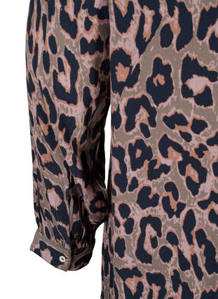 Midi-jurk met print in viscose, Ivy Green Leopard, Packshot image number 3