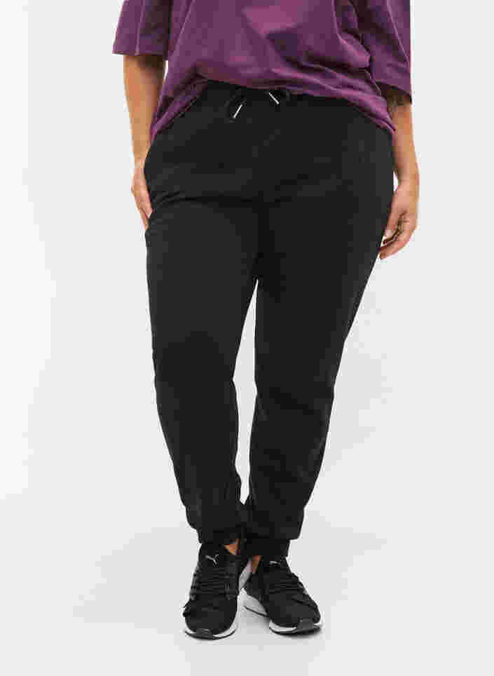 Pantalon de jogging avec lien et poches, Black, Model image number 2