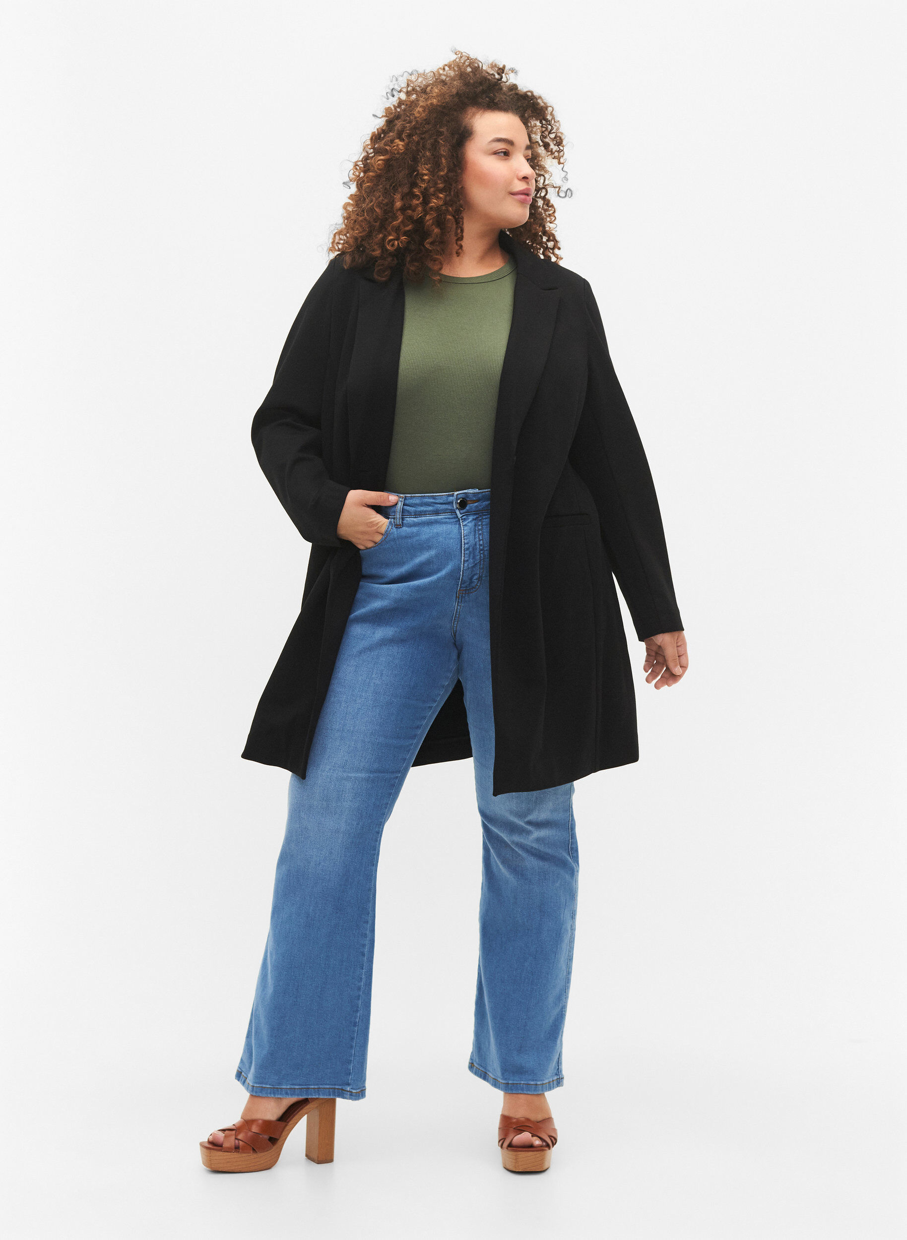 Zizzi Blazer long, Black, Model image number 3