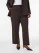 Pantalon de tailleur taille haute avec plis marqu&eacute;s, Marron, Model image number 2