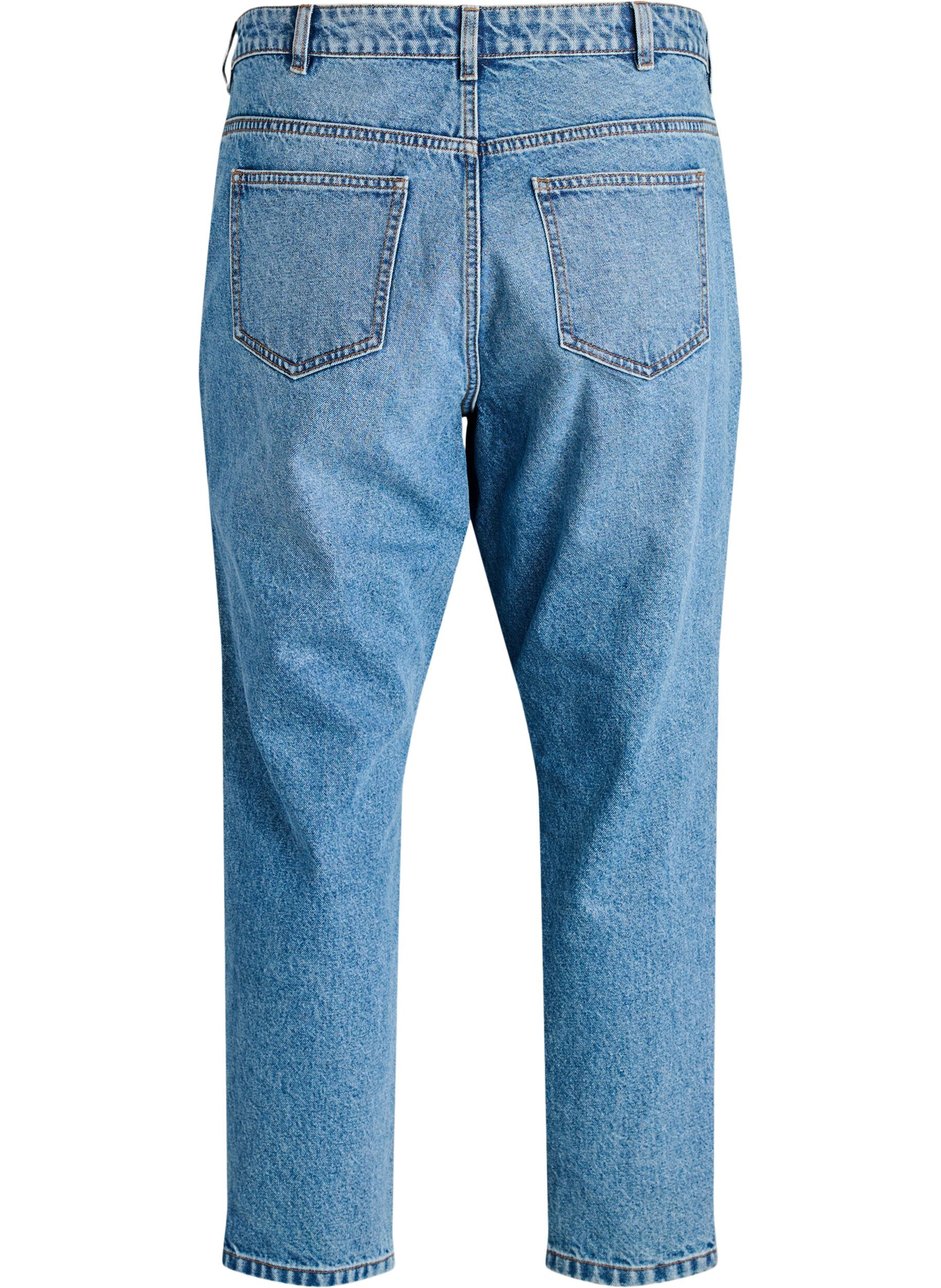 Zizzi Jean Mille coupe Mom taille haute, Bleu, Packshot image number 1