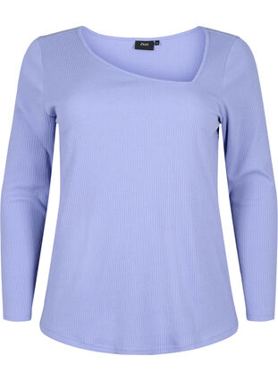 T-shirt à manches longues avec coupe asymétrique, Lavender Violet, Packshot image number 0