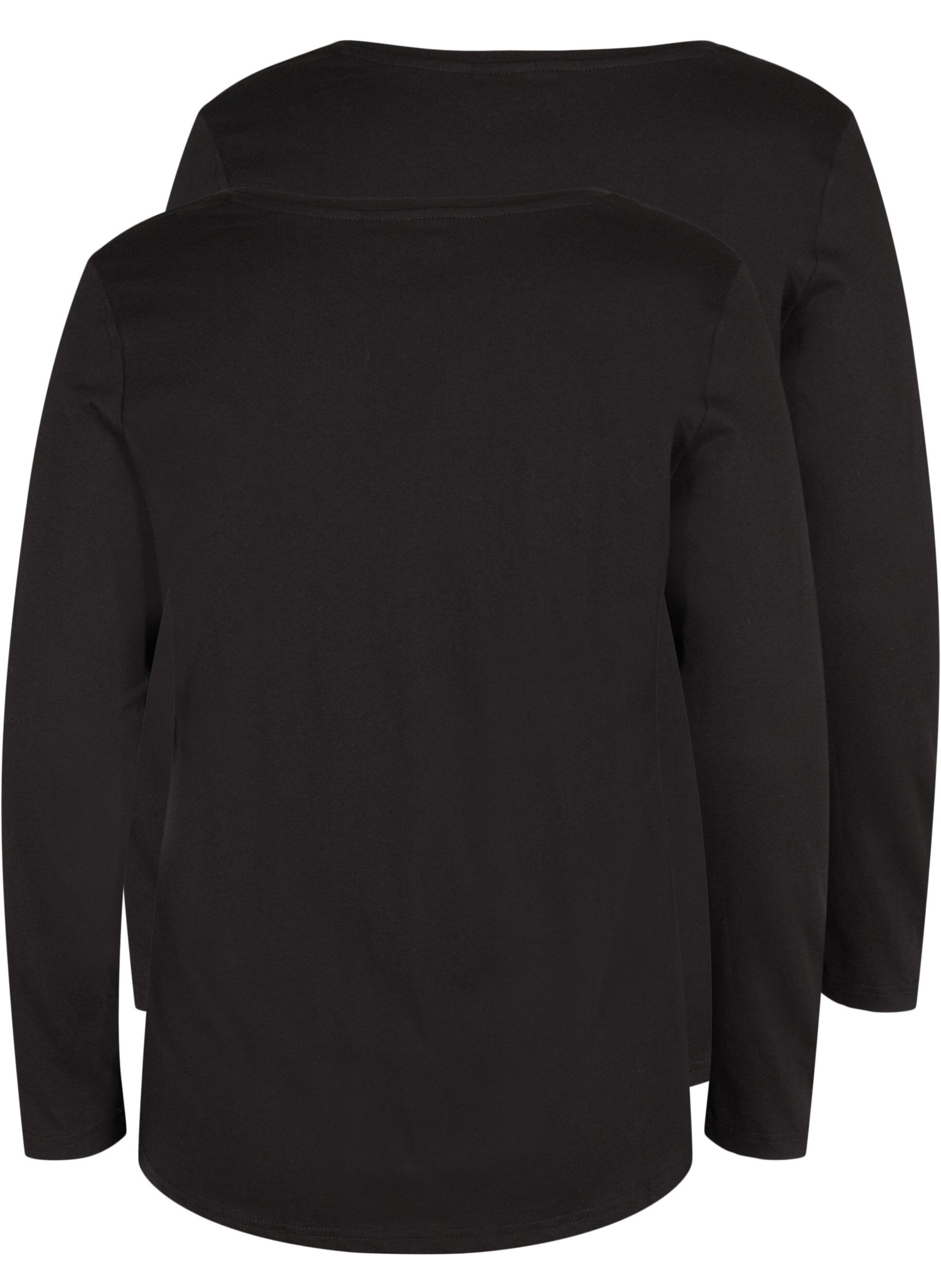 ZizziSet van 2 basic top met lange mouwen , Black, Packshot image number 1