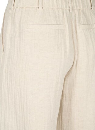 Pantalon van een materiaalmix met linnen, Rainy Day, Packshot image number 3
