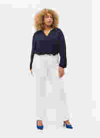 Ellen bootcut jeans met hoge taille, White, Model