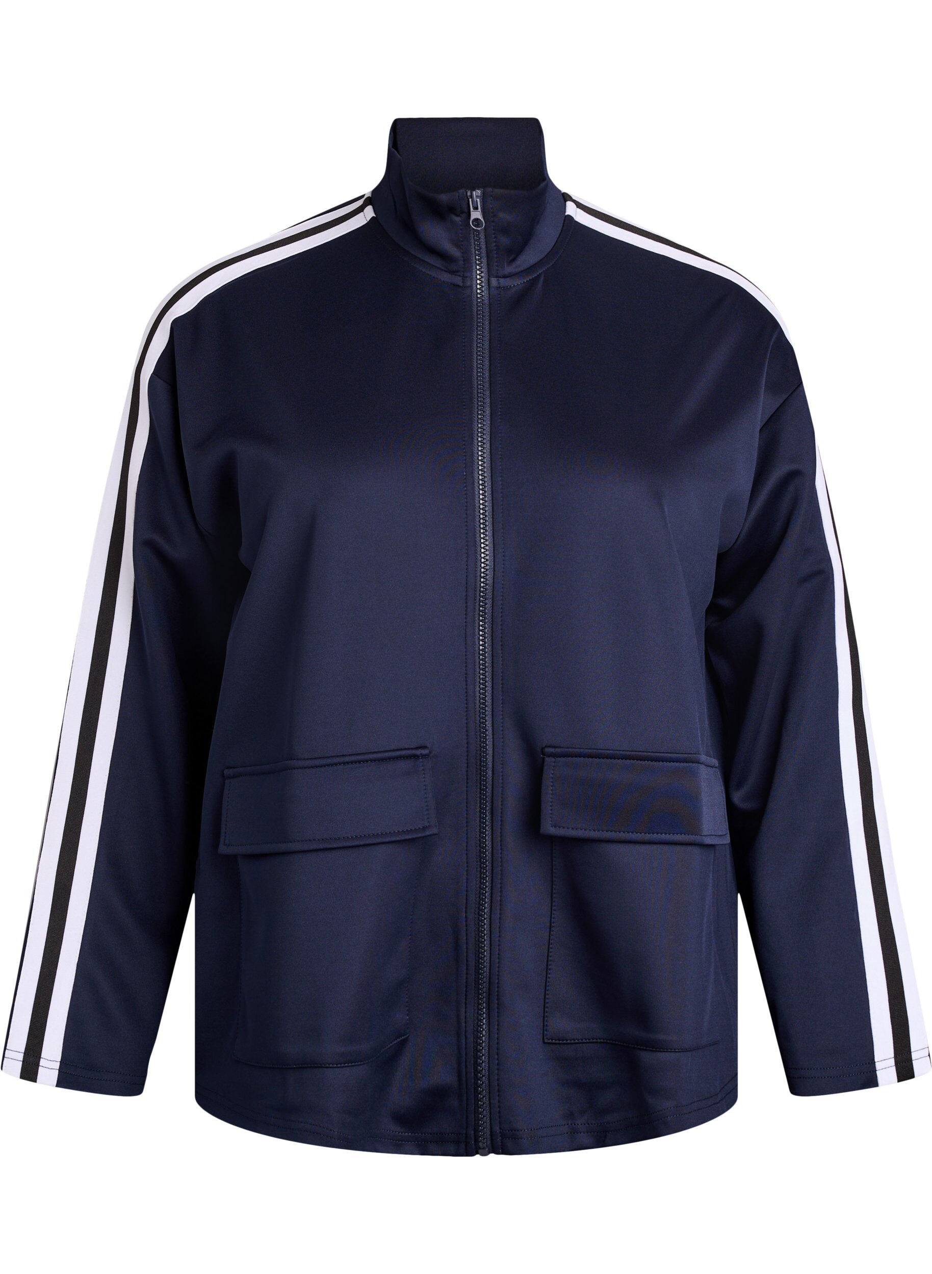 Track jacket met strepen en zakken