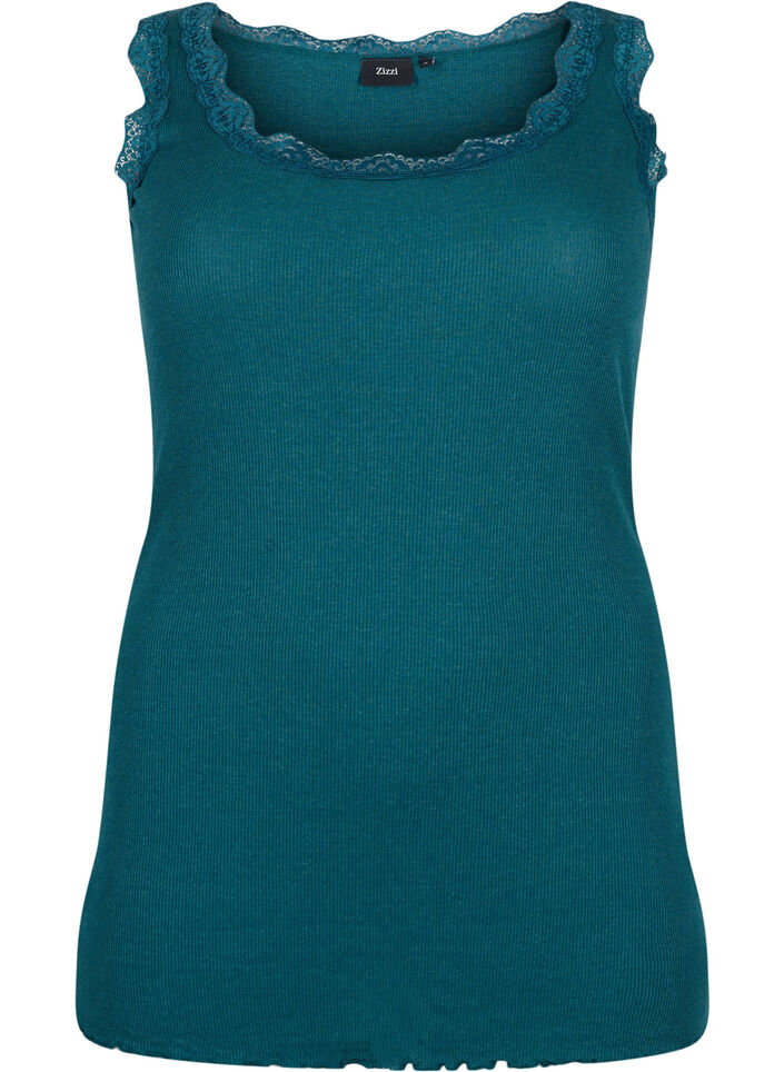 Haut &agrave; dentelle, Vert, Packshot image number 0