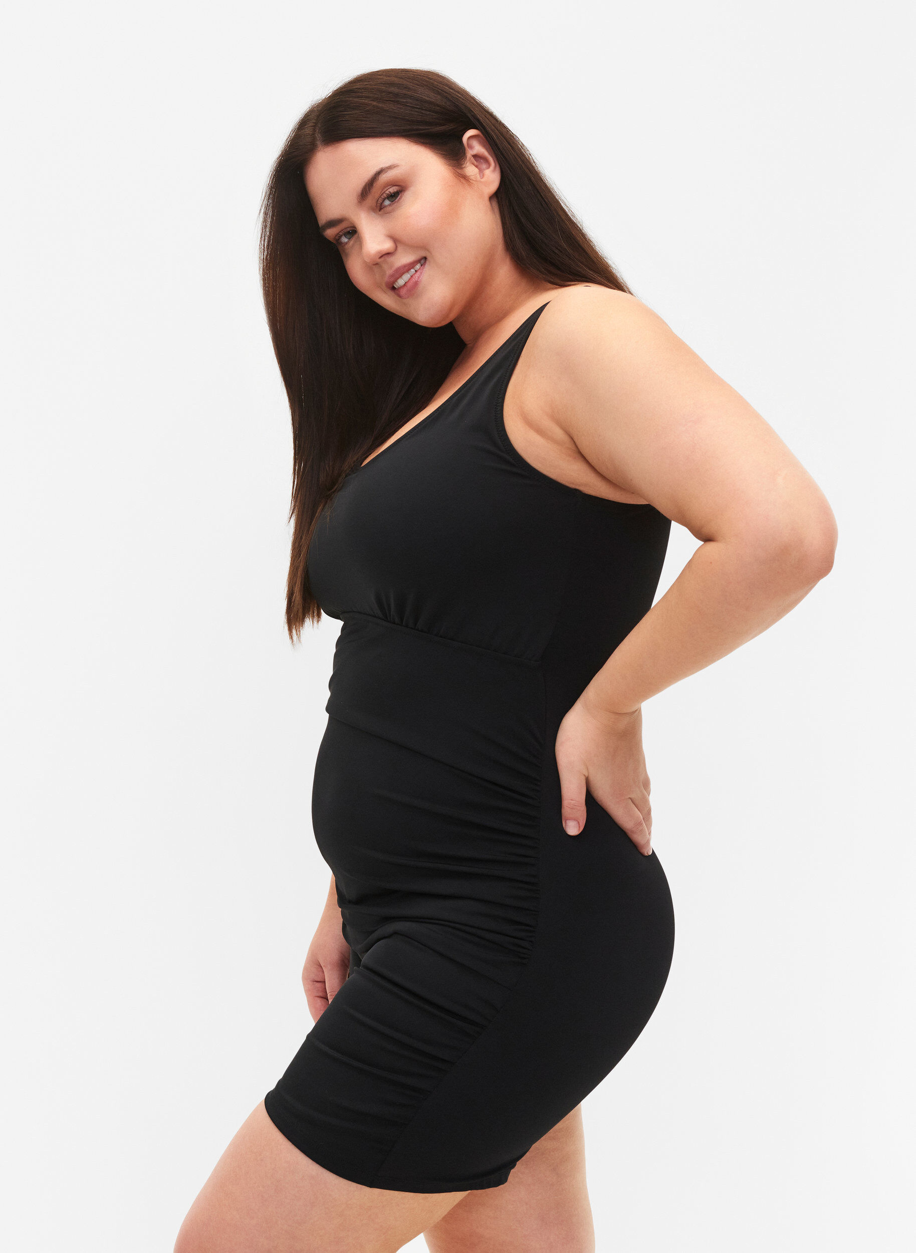 ZizziBadpak met broekspijpen, Zwart, Model image number 2