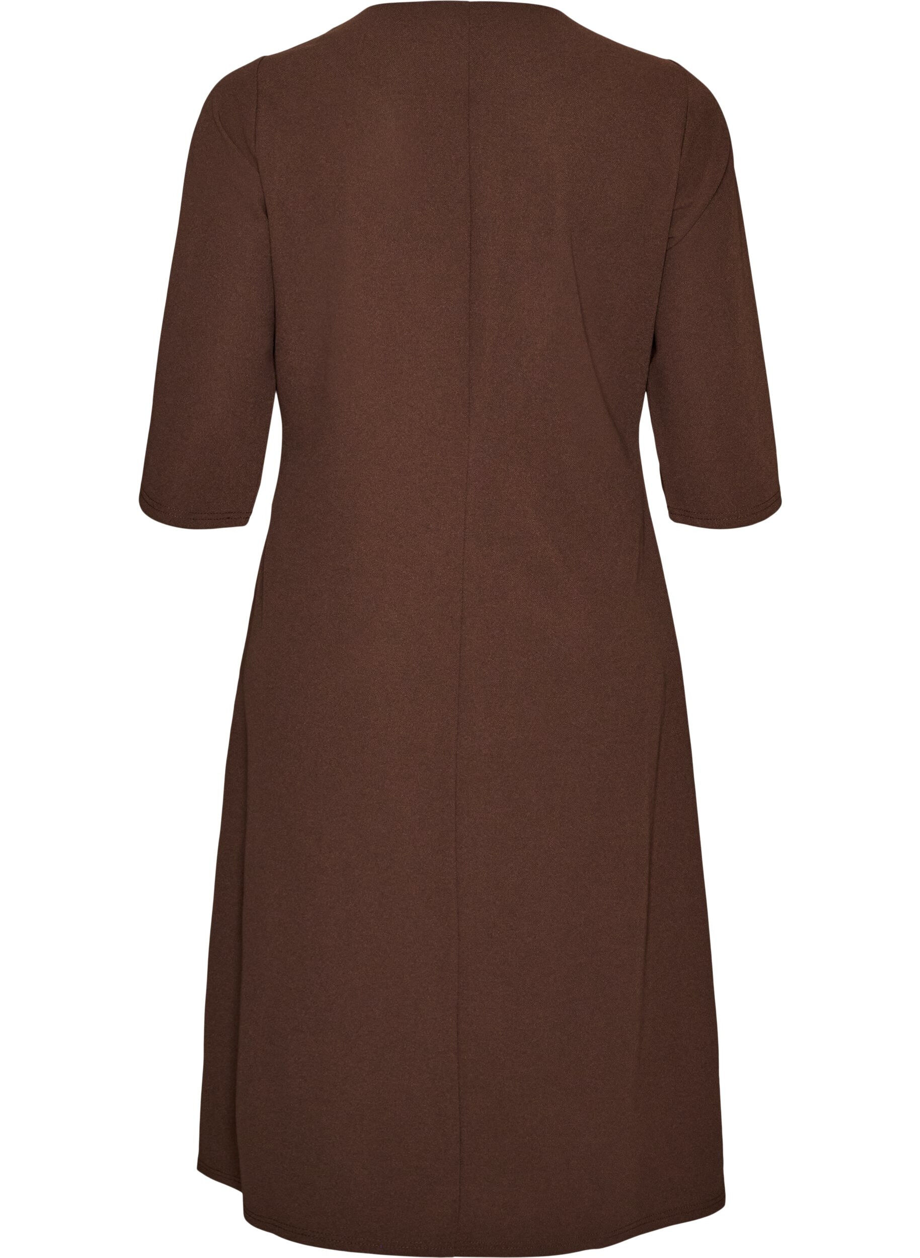 ZizziRobe en jersey avec drap&eacute; et boucle d&eacute;corative, Marron, Packshot image number 1
