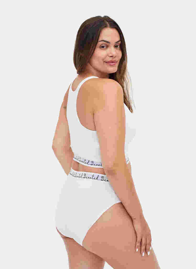 Culotte en coton à taille régulière, Bright White, Model image number 1