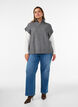 Gilet en maille avec col montant et zip court, Gris, Model image number 1
