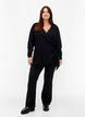Blouse met lange mouwen in viscose met een wikkel-look, Black, Model image number 2