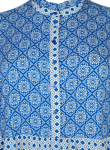 Robe trapèze avec motifs et lignes de coupe, Blue AOP, Packshot image number 2