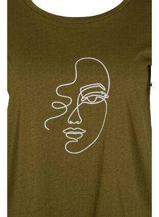 T-shirt en coton avec imprimé scintillant, Ivy G. Shimmer Face, Packshot image number 2