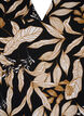 Blouse met V-hals en bladprint, Black Leaf AOP, Packshot image number 2