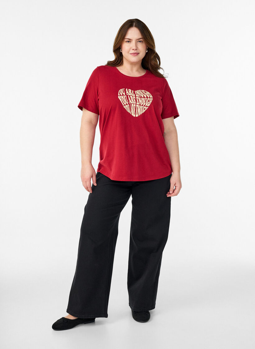 T-shirt imprim&eacute;, Rouge, Model image number 1
