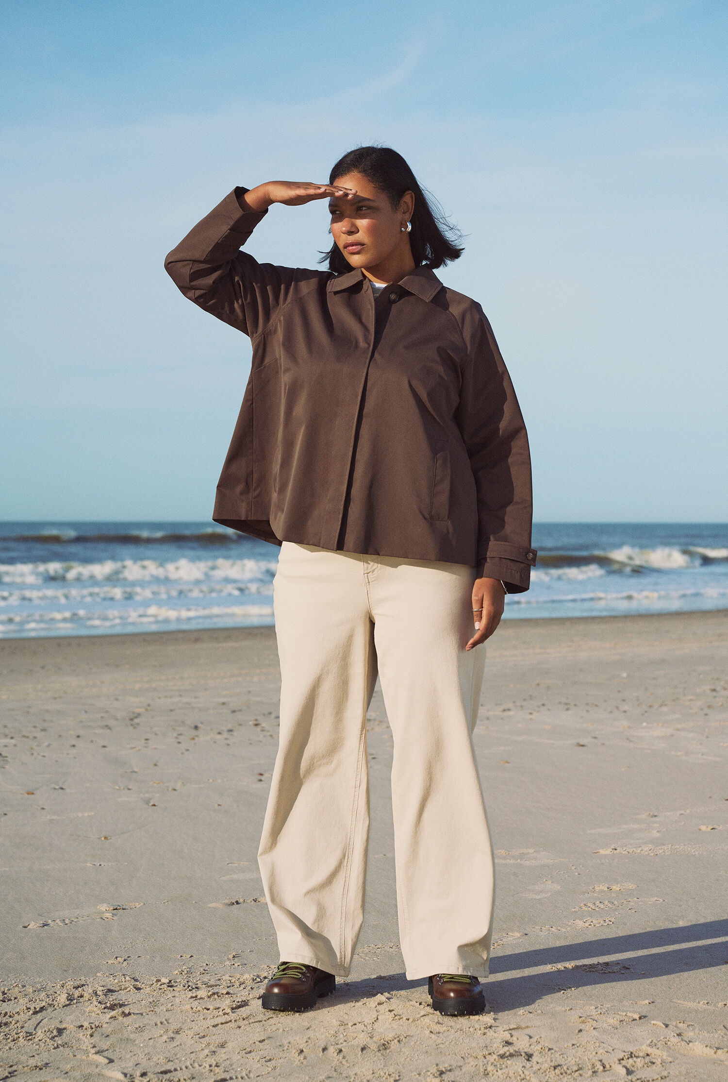 Zizzi Trench-coat court marron, , Model