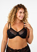 Soutien-gorge couvrant avec dentelle et maille, Black, Model image number 0