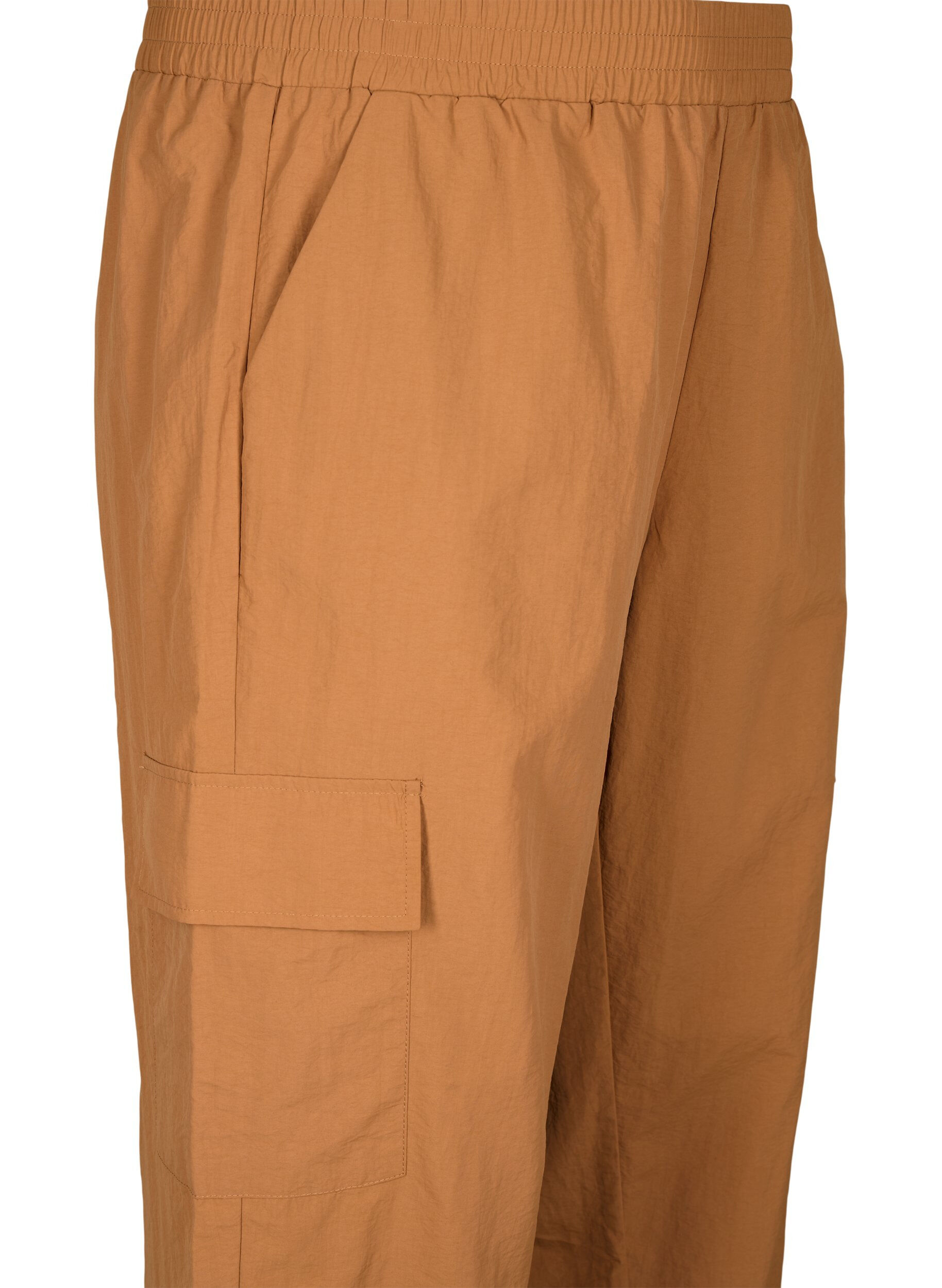 ZizziCargo broek met aanpasbare elastische trekkoord, Sand, Packshot image number 2