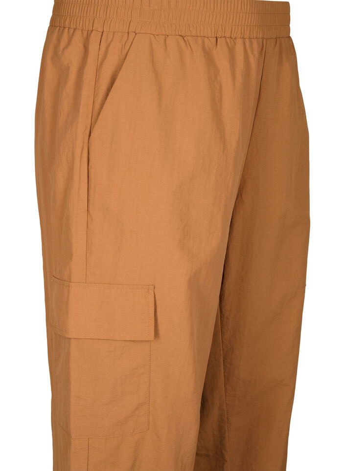 Cargo broek met aanpasbare elastische trekkoord, Sand, Packshot image number 2