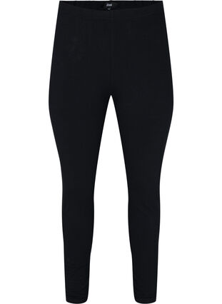Katoenen legging met printdetails, Black, Packshot image number 0