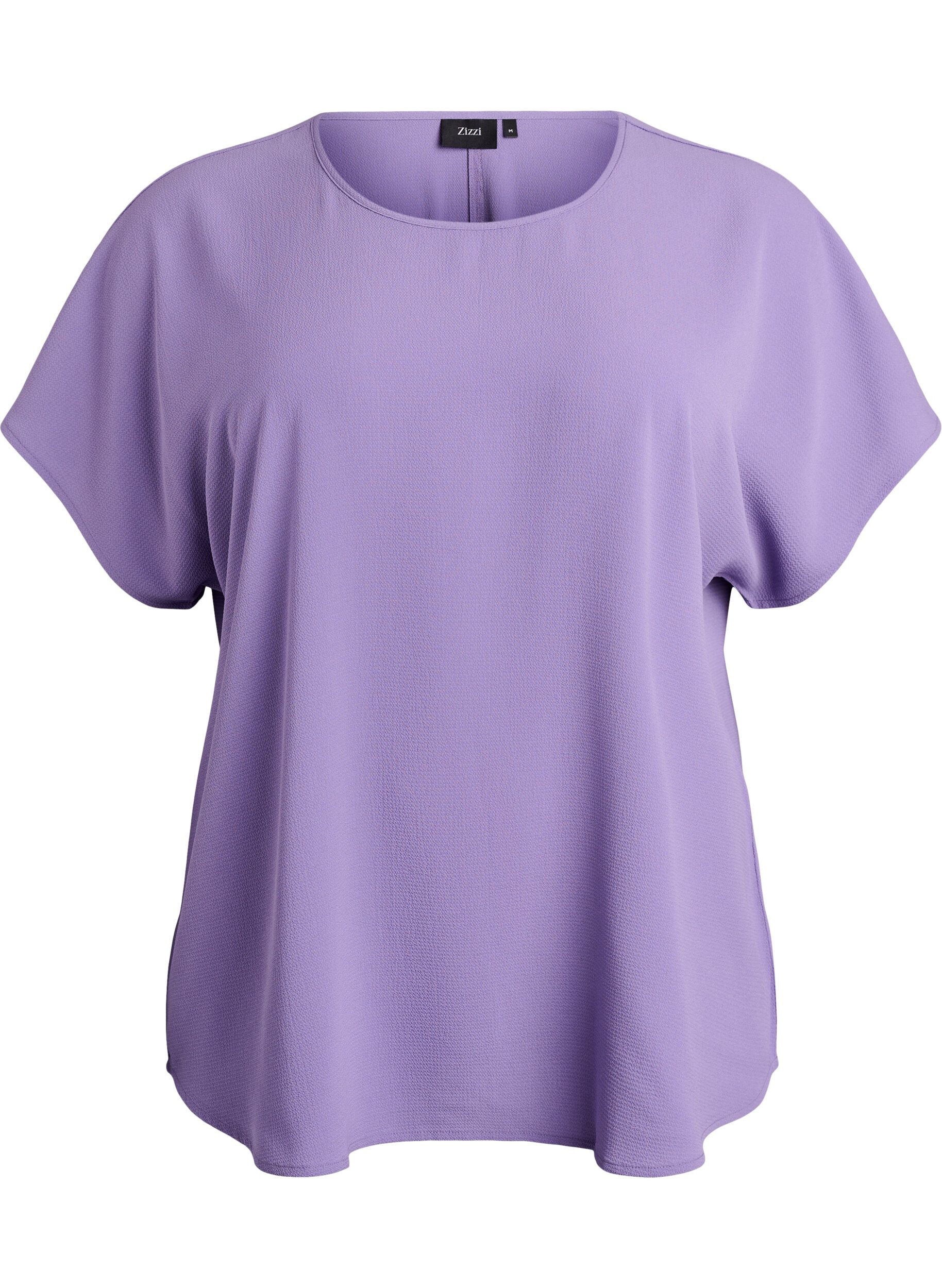 Blouse &agrave; manches courtes et encolure ronde