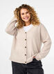 Gebreide cardigan in merinowol, Pumice Stone Mel., Model image number 0