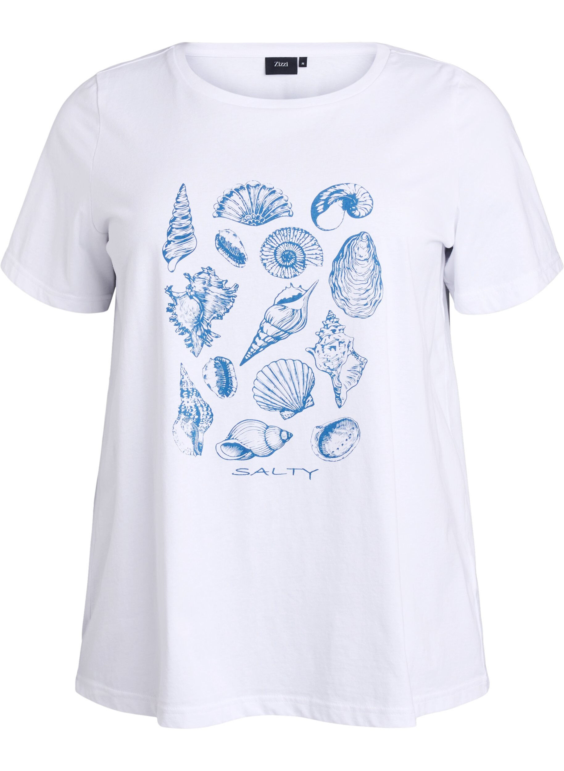 ZizziT-shirt met printdetail, Wit, Packshot image number 0