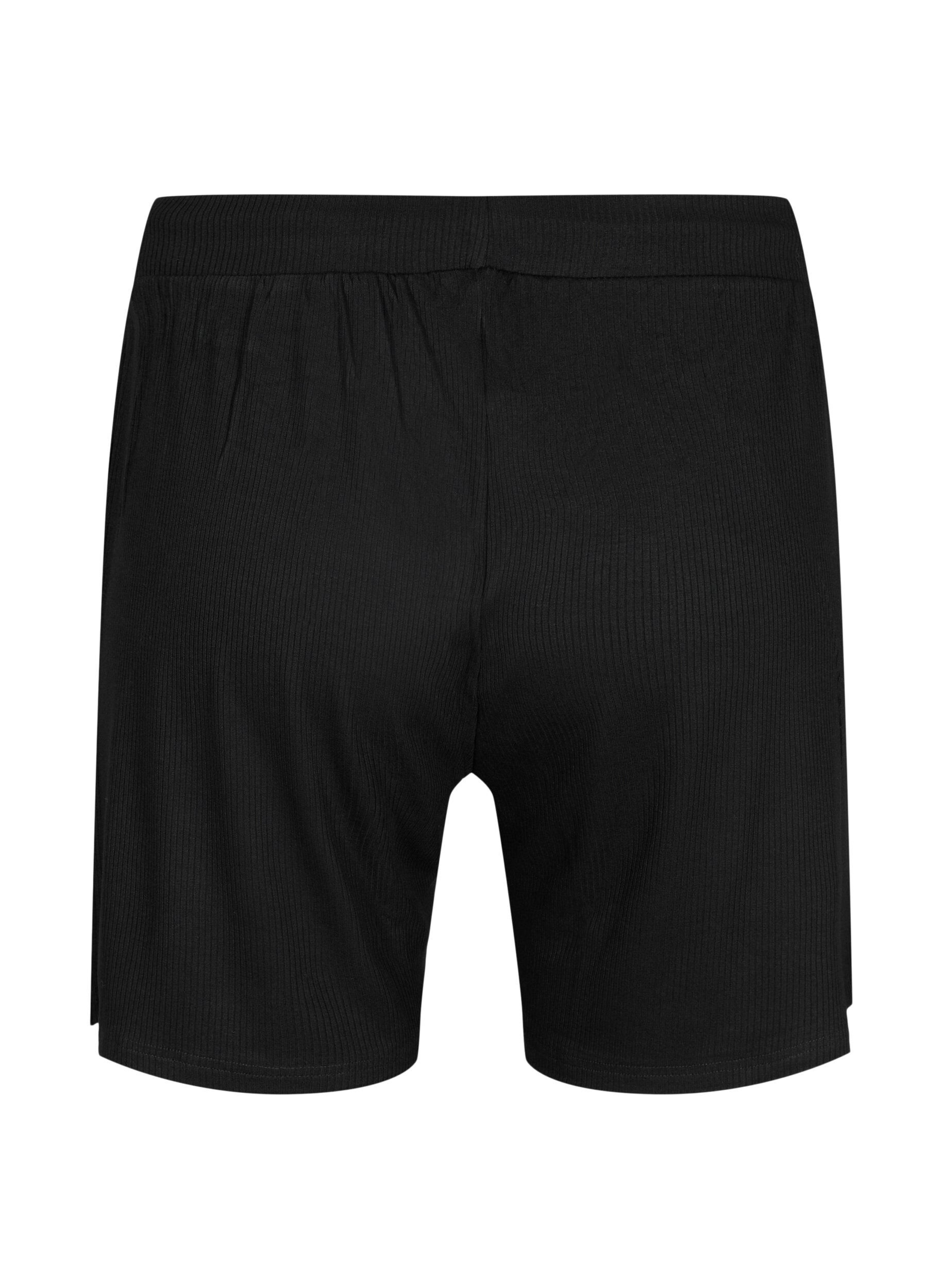 Zizzi Short coupe ample en viscose c&ocirc;tel&eacute;e, Black, Packshot image number 1