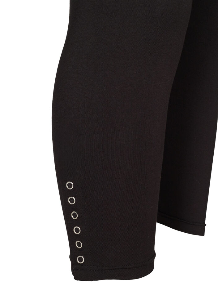 Een 3/4 legging met knopen, Zwart, Packshot image number 3