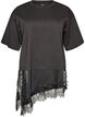 Blouse en jersey avec effet superpos&eacute; et dentelle, Noir, Packshot image number 0