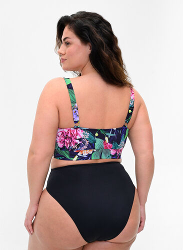 Haut de bikini avec bretelles réglables, Flower Print, Model image number 1