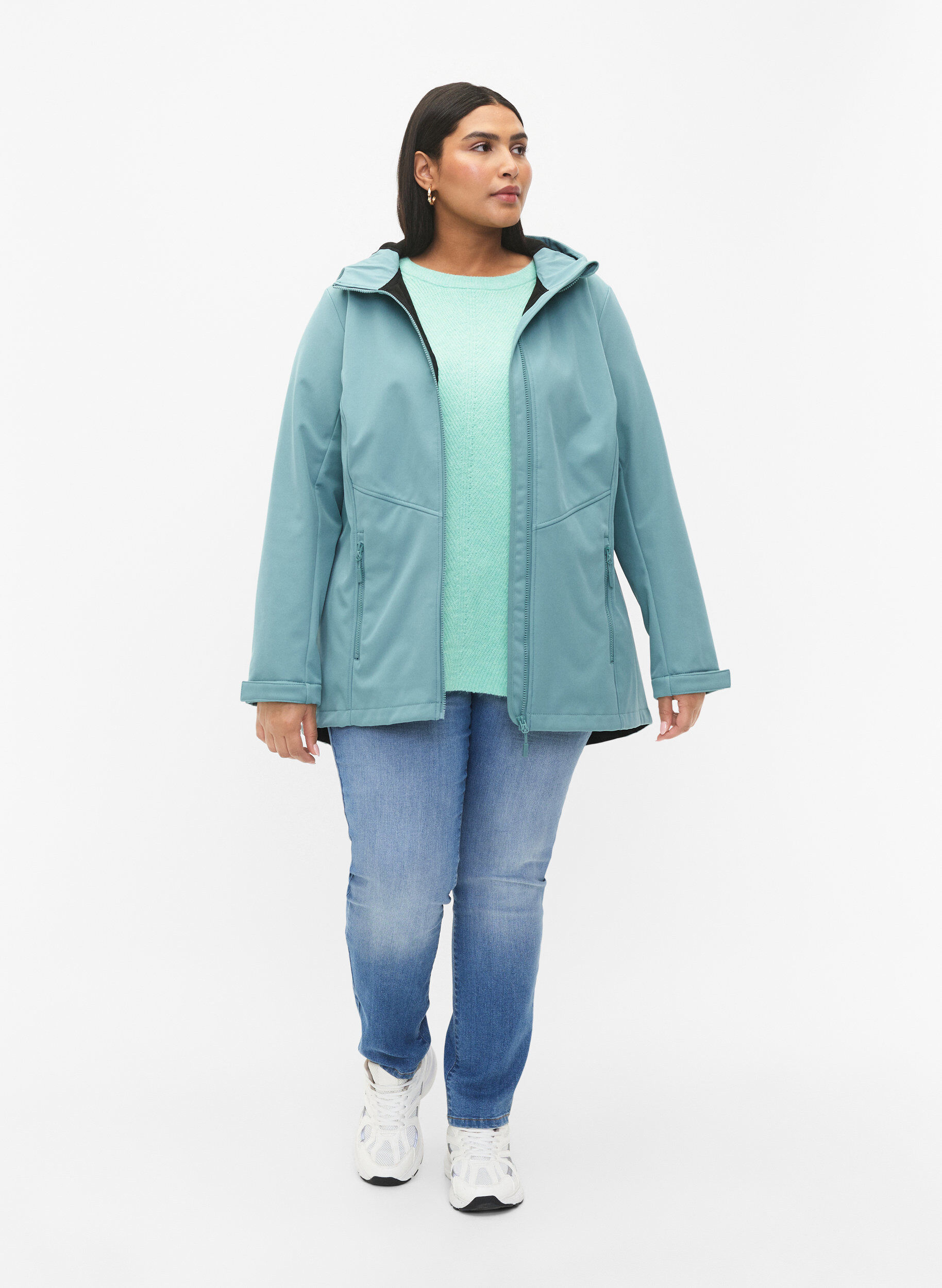 Zizzi  Veste softshell courte avec des poches, Arctic, Model image number 2