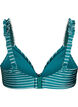 Gestreepte bikinitop met afneembare vulling, Groen, Packshot image number 1