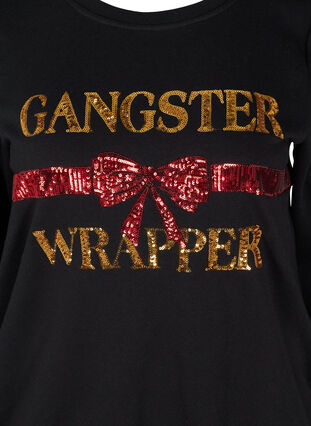 Kerst sweatshirt, Black Wrapper , Packshot image number 2