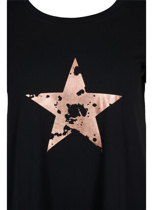T-shirt à manches courtes avec imprimé, Black w. star copper, Packshot image number 2
