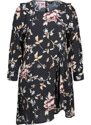 Viscose jurk in bloemenprint, AOP: FLOWER, Packshot image number 0