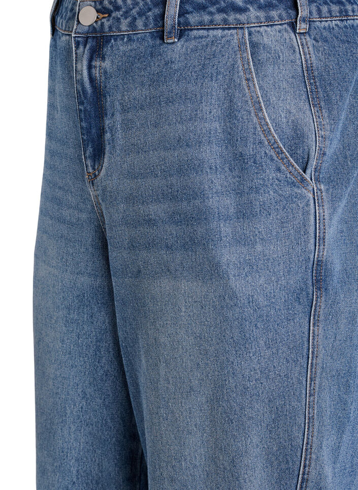 High waist barrel jeans, Blauw, Packshot image number 2