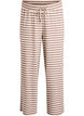 Gestreepte pyjamabroek met een high waist en wijde pijpen, Beige, Packshot image number 0